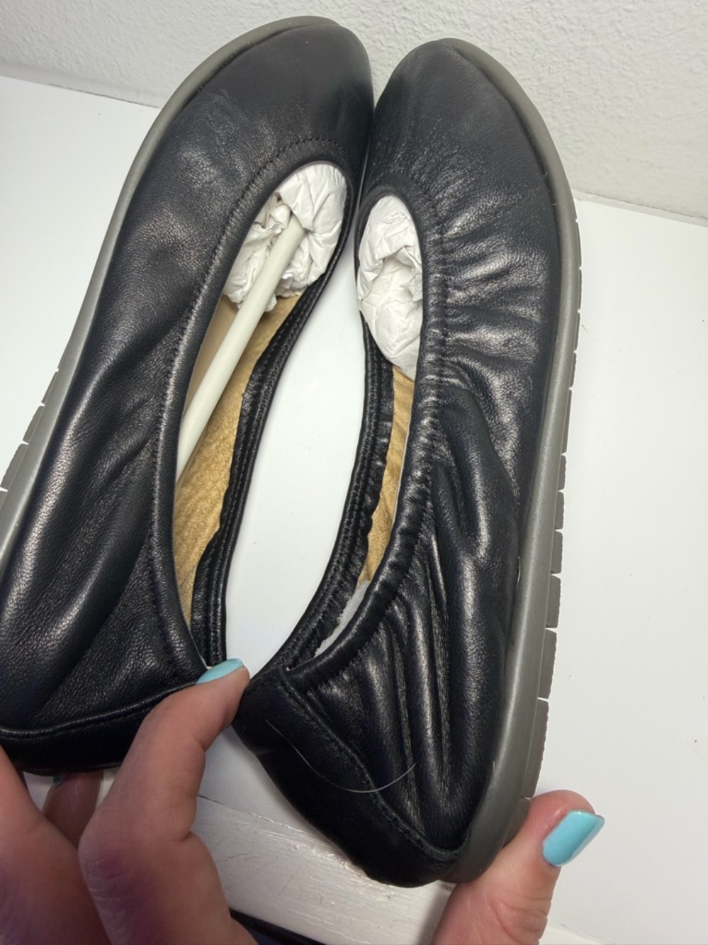 Storehouse Classic Black Leather Ballet Flats - Picture 10 of 11